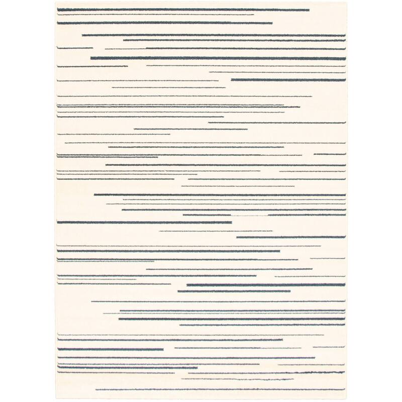 ECARPETGALLERY Fika Transitional Rug - 3'11" x 5'7" - Cream/ Petrol