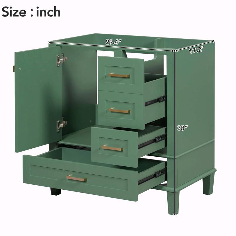 30" Modern Bathroom Vanity with Sink, Storage Cabinet