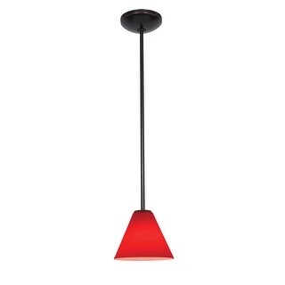 Access Lighting Martini Bronze Integrated LED Rod Pendant, Red Shade