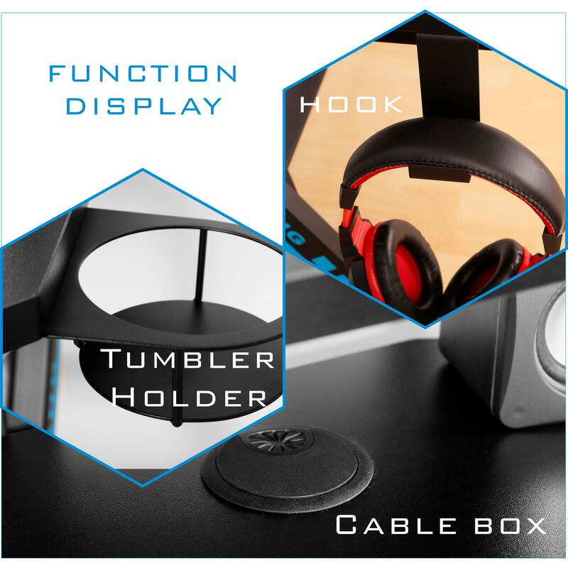 JJS 48" Home Office X-Shaped Gaming Computer Desk with Removable Monitor Stand