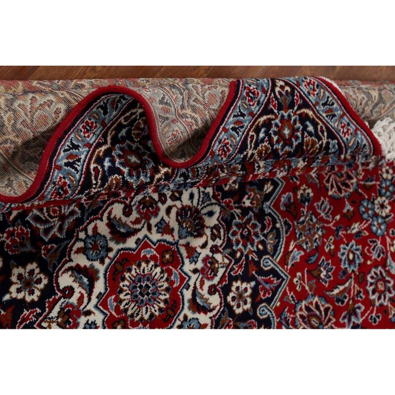 Traditional Mashad Turkish Area Rug Floral Red Machine Made Carpet - 6'3" x 9'6"