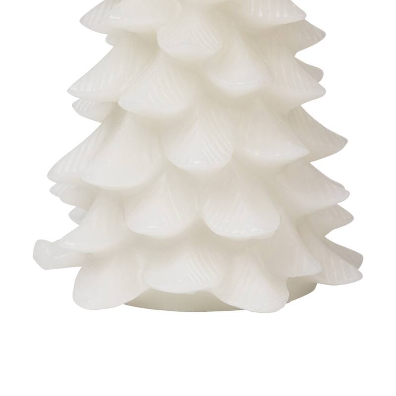 Flickering Flameless LED Christmas Tree Wax Candles - 7.25" - White - Set of 3