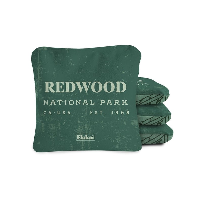 Redwoods National Park Dual Sided Pro Cornhole Bags (Set of 4) - Green