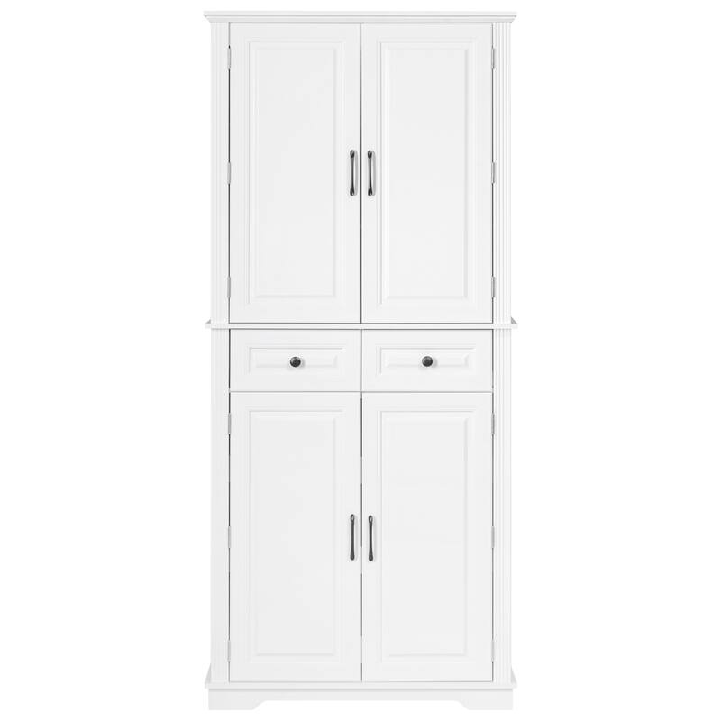 Roomfitters 71" Tall Kitchen Pantry Cabinet with 3 Pull-Out Organizers & 6 Door Shelves