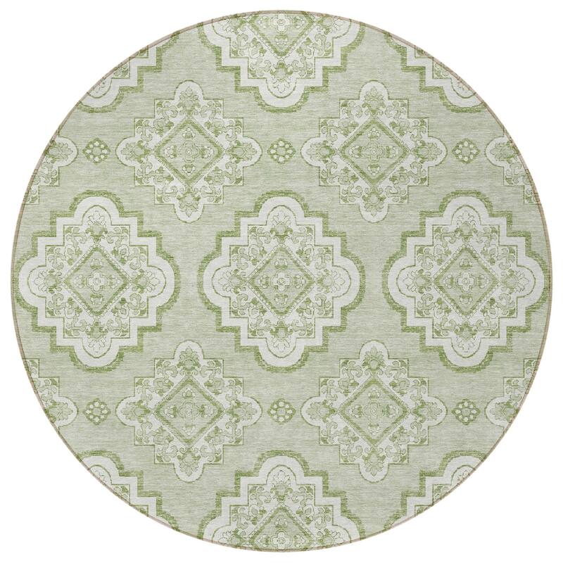 HomeRoots Medallion Transitional Rectangle Outdoor Rug