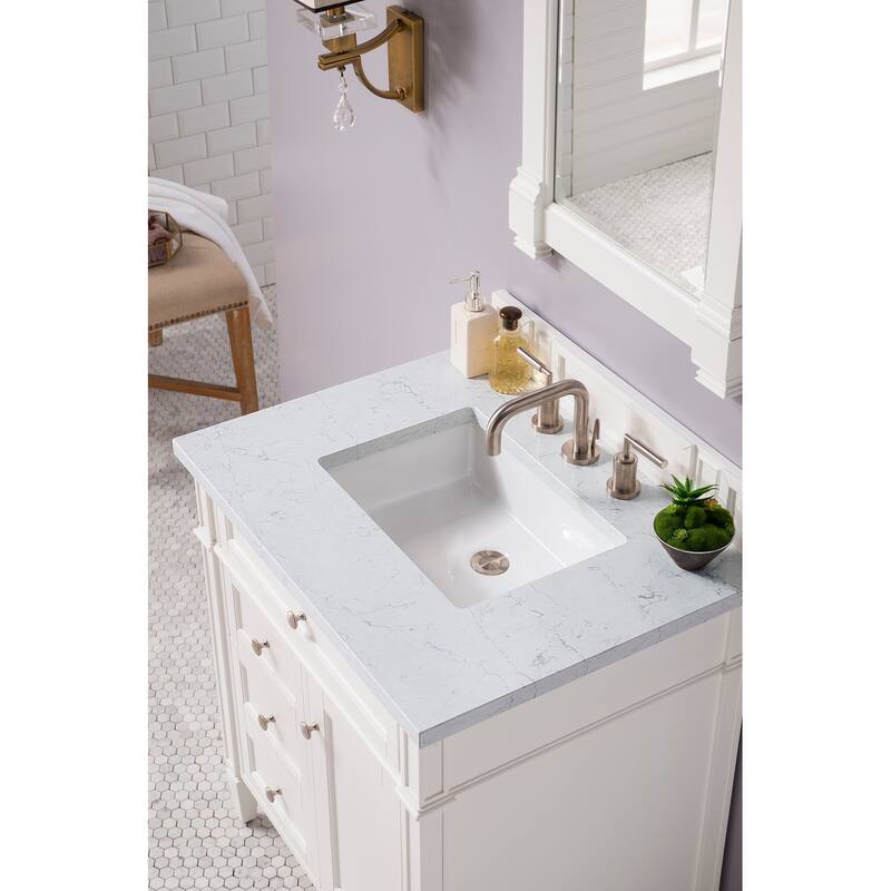 James Martin Vanities Brittany 30" Single Vanity, Bright White - 30 x 23.50 x 34