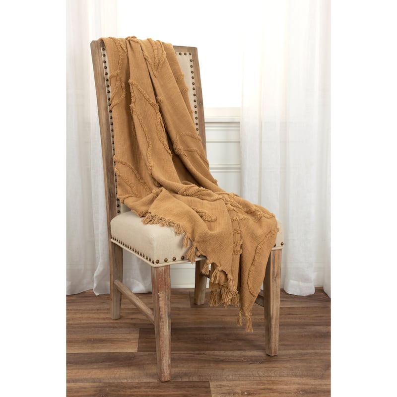Rizzy Home Vining Botanical Textured Cotton Throw