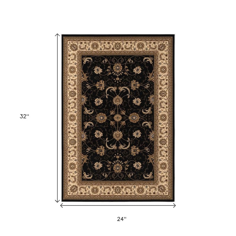 HomeRoots Oriental Traditional Rectangle Area Rug - 32.00 in. x 24.00 in. x 0.35 in.