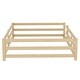 preview thumbnail 6 of 10, Natural Floor Bed with Fence,Wood Kids Bed,Full Size
