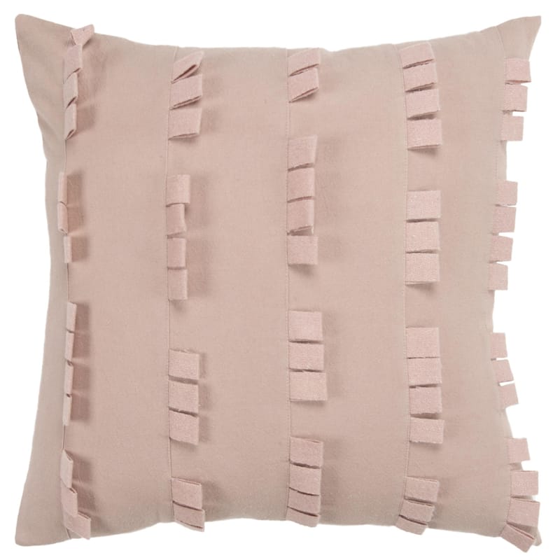 HomeRoots 20" Blush Cotton Pillow