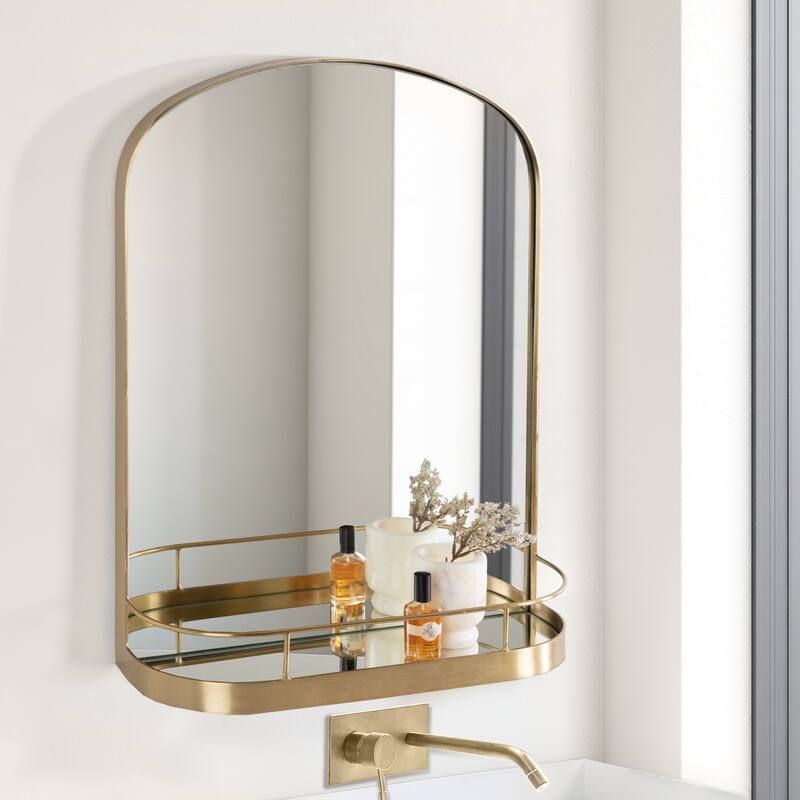 Kate and Laurel Peyson Framed Arch Mirror with Shelf