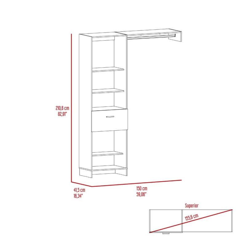 Closet System for Living Room ,Apartment, Bedroom, White