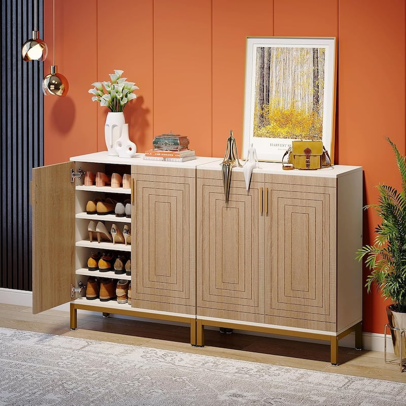 20 Pairs Shoe Storage Cabinet for Entryway, Freestanding Shoe Rack Organizer