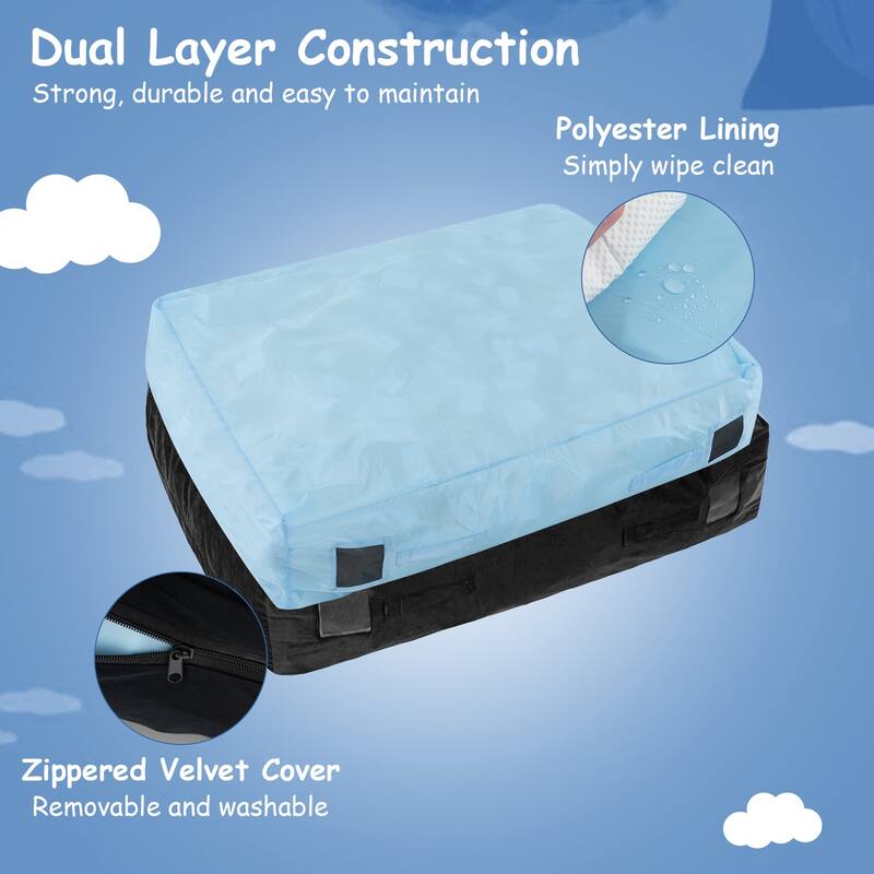 Costway 47" x 35.5" Crash Pad Sensory Mat with Foam Blocks and - See Details