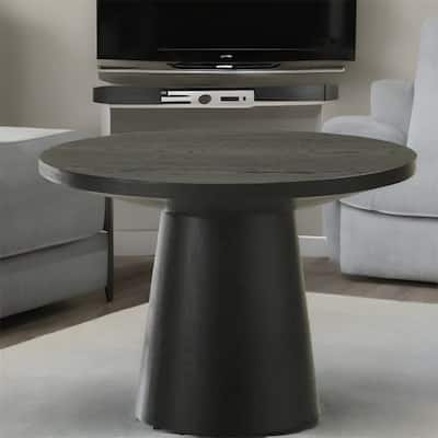 22" Round End Table-Black - N/A