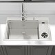 preview thumbnail 9 of 7, 33 in. Drop-In/Topmount Single Bowl 16 Gauge Brushed Nickel Stainless Steel Workstation Kitchen Sink with Glass Rinser