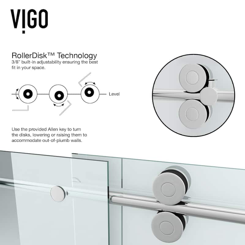 VIGO Winslow Frameless Sliding Shower Enclosure