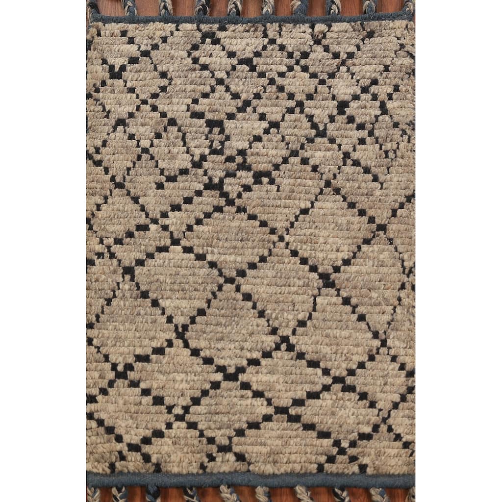 Moroccan Oriental Foyer Rug Hand-Knotted Beige / Ivory Wool Carpet - 2'0"x 3'0"