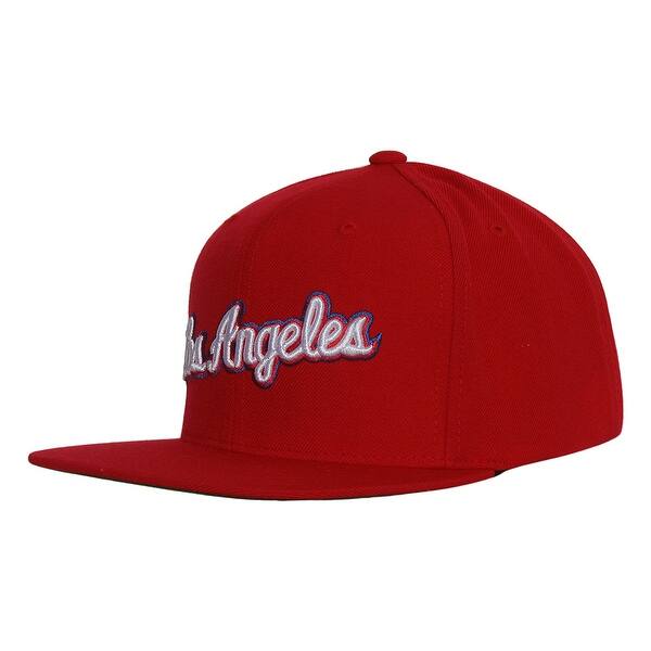 Shop Los Angeles Clippers Font Mitchell Ness Red Snapback Cap Overstock 16947799