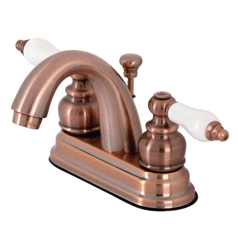 Restoration Two-Handle 3-Hole Deck Mount 4 in. Centerset Bathroom Faucet - Antique Copper