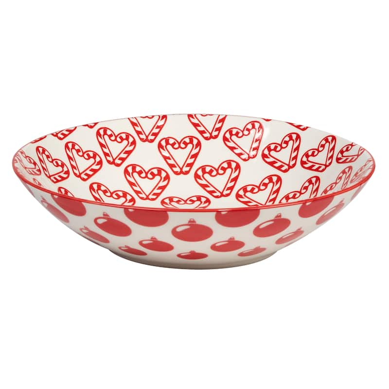 Certified International Peppermint Candy 40 oz. Soup Bowls, Set of 6 Assorted Designs - 40 oz.