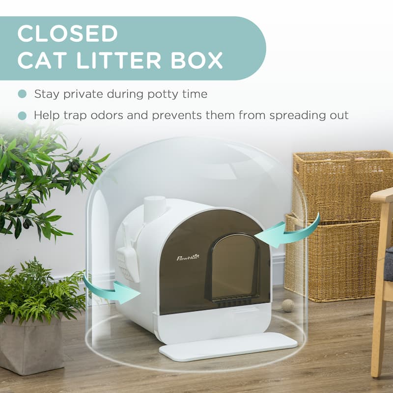 PawHut Cat Litter Box with Lid