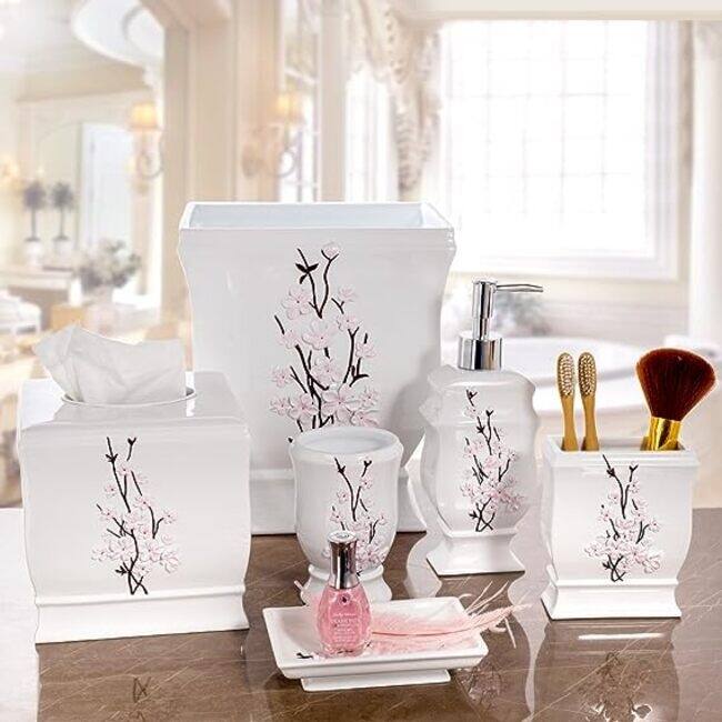 Creative Scents Vanda White Decorative Elegant Designed Wastebasket