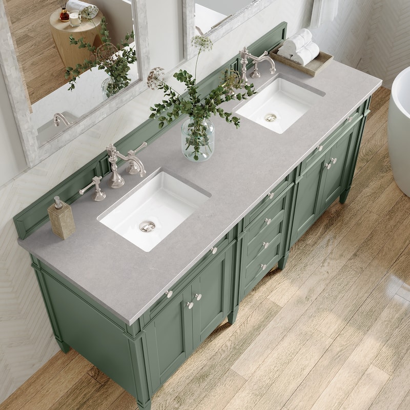 James Martin Vanities Brittany 72" Double Vanity, Smokey Celadon