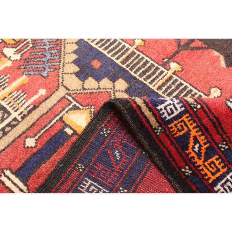 ECARPETGALLERY Hand-knotted Teimani Red Wool Rug - 2'10 x 4'6