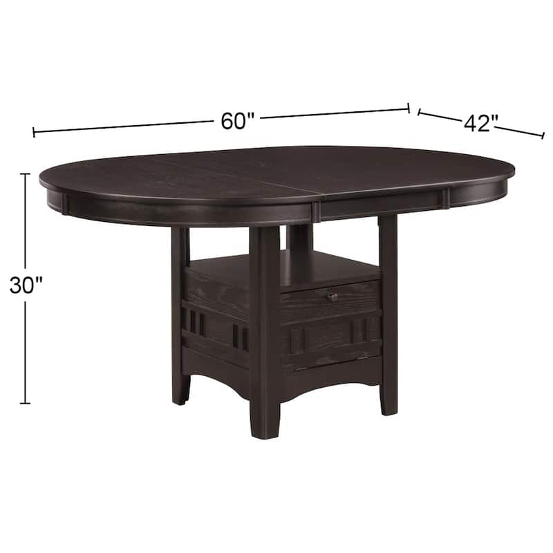 Wood Dining Table with Storage in Espresso