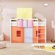 preview thumbnail 25 of 34, Colorful Loft Bed Twin Size Wood Bed Frame Support Loft Bed Rural Life Style with Full Length Guardrail and 3 Pockets Orange - Twin