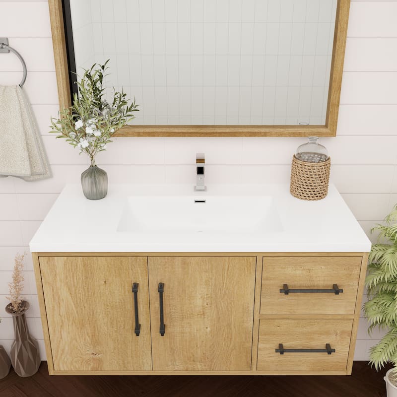 Victoria 42'' R Wall-mounted Vanity with Reinforced Acrylic Sink - 41.5