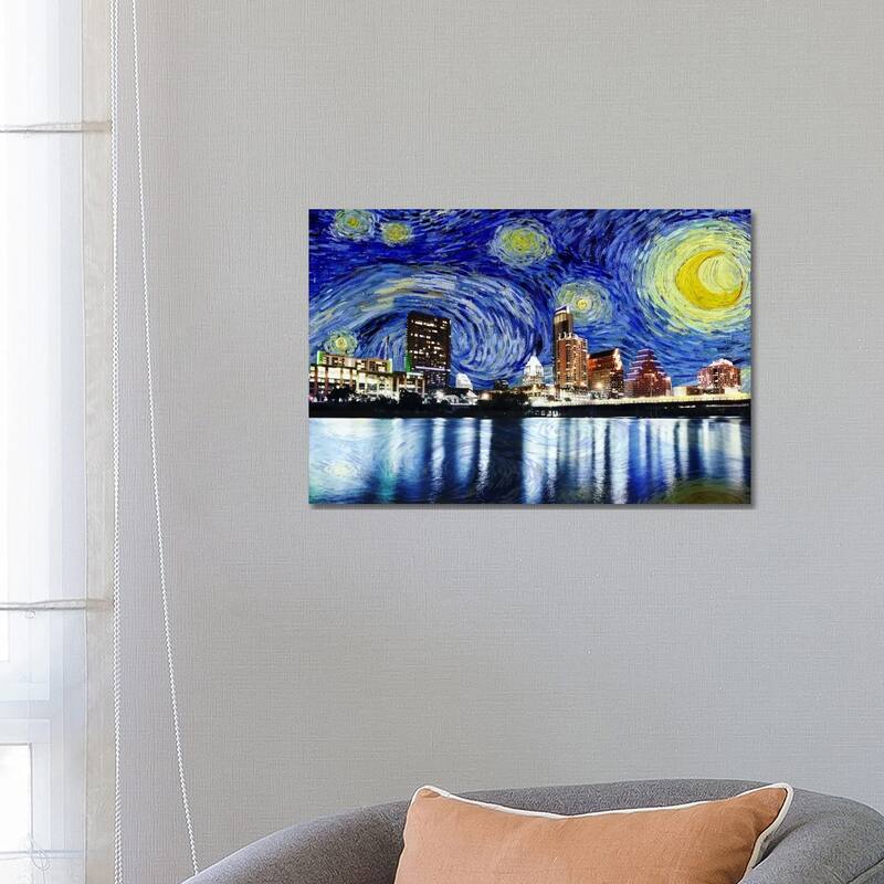 iCanvas "Austin, Texas Starry Night Skyline" by 5by5collective Canvas Print - 18x26x1.5