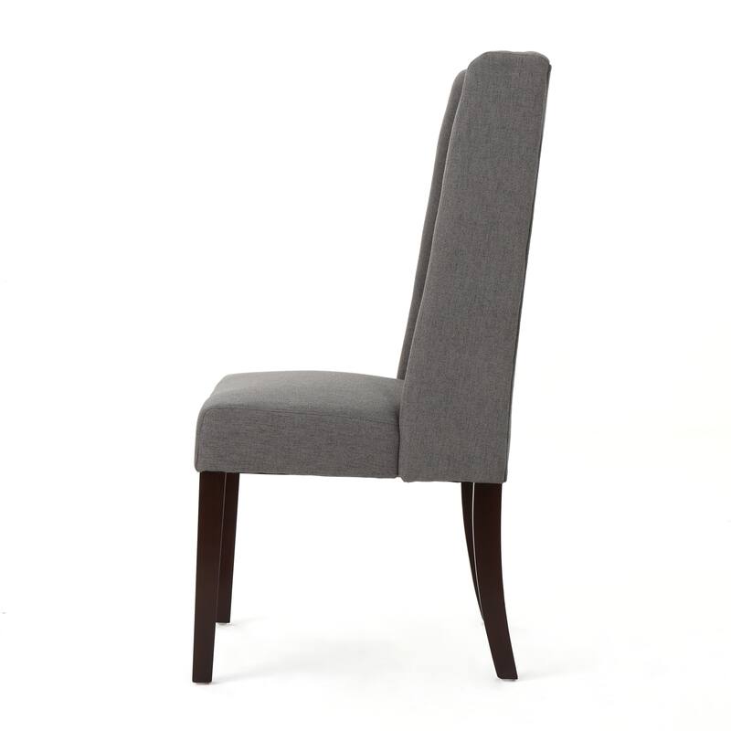 Wingback Upholstered Dining Chairs Set of 2, Fabric Side Dining Room Chairs with Tufted Button, Home Kitchen Wood Chairs