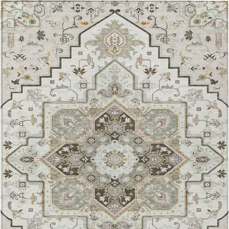 HomeRoots Oriental Traditional Rectangle Outdoor Rug