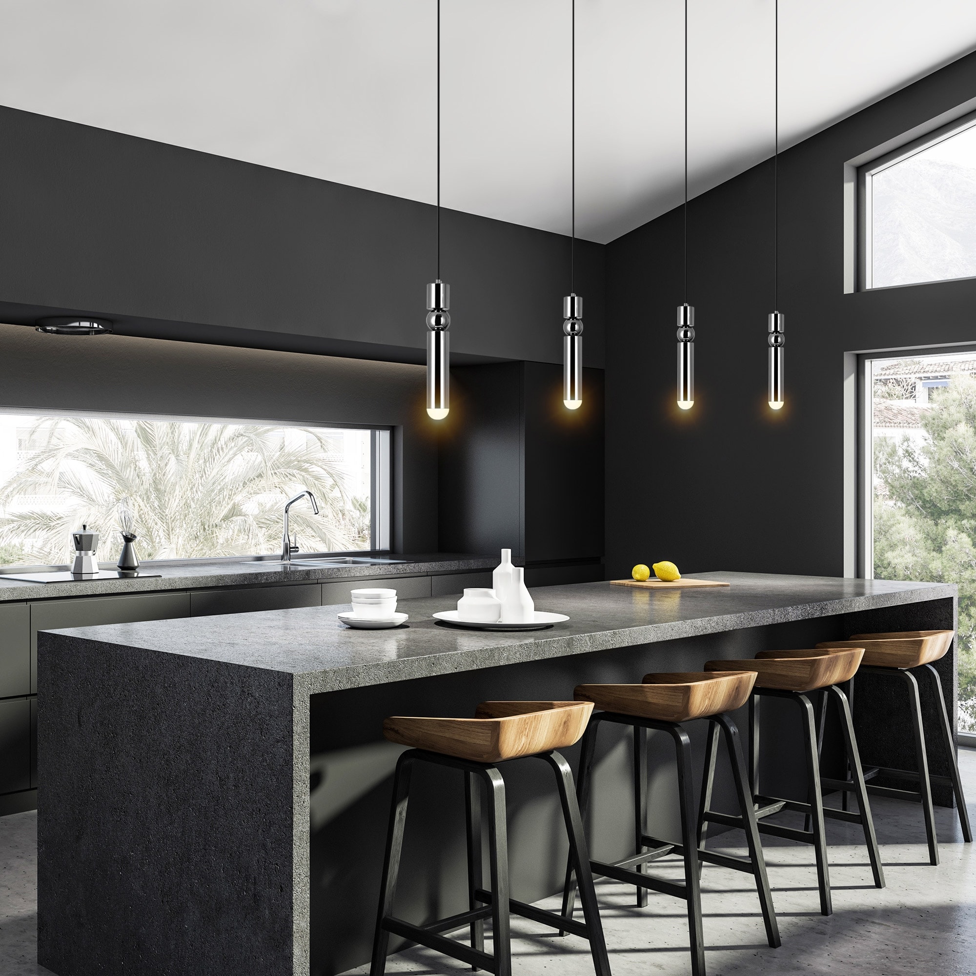 CWI Lighting Chime Integrated LED Polished Nickel Mini Pendant - Polished Nickel