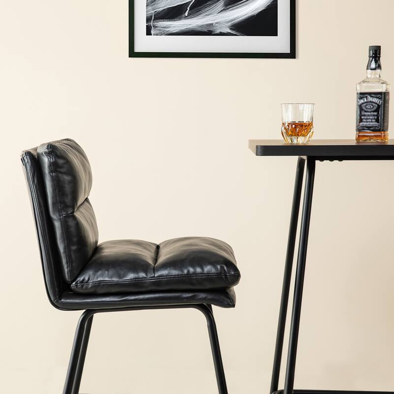 Glitzhome Industrial Modern Set of 3 Pub Table Set with 41"H Square Bar Table and Stools