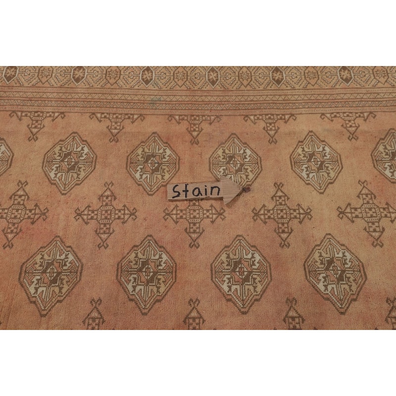 Geometric Bokhara Oriental Rug Hand-Knotted Wool Carpet - 6'11"x 9'6"