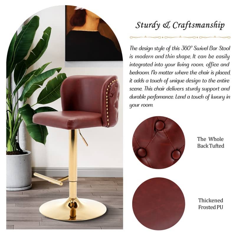 Upholstered Swivel Counter Bar Stools Set of 4