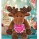 preview thumbnail 5 of 3, DolliBu Mother’s Day Super Soft Plush Long Leg Moose With Pink Heart - 10.5 inches