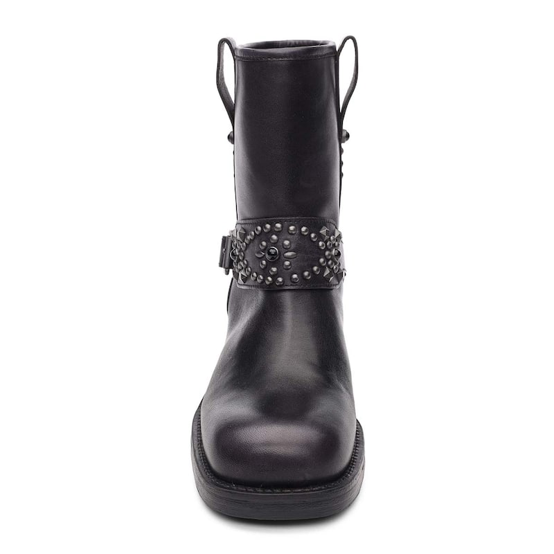 ASH Tequila Studded Leather Moto Bootie - Black - 37