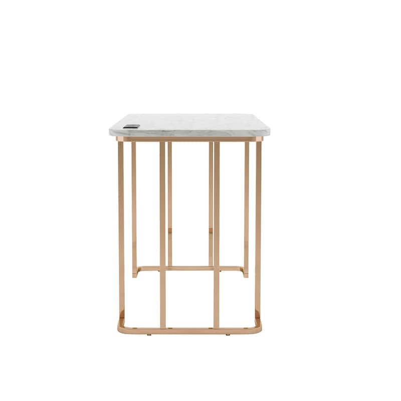 Woren Contemporary 47-inch Steel Computer Desk with USB Ports by Furniture of America