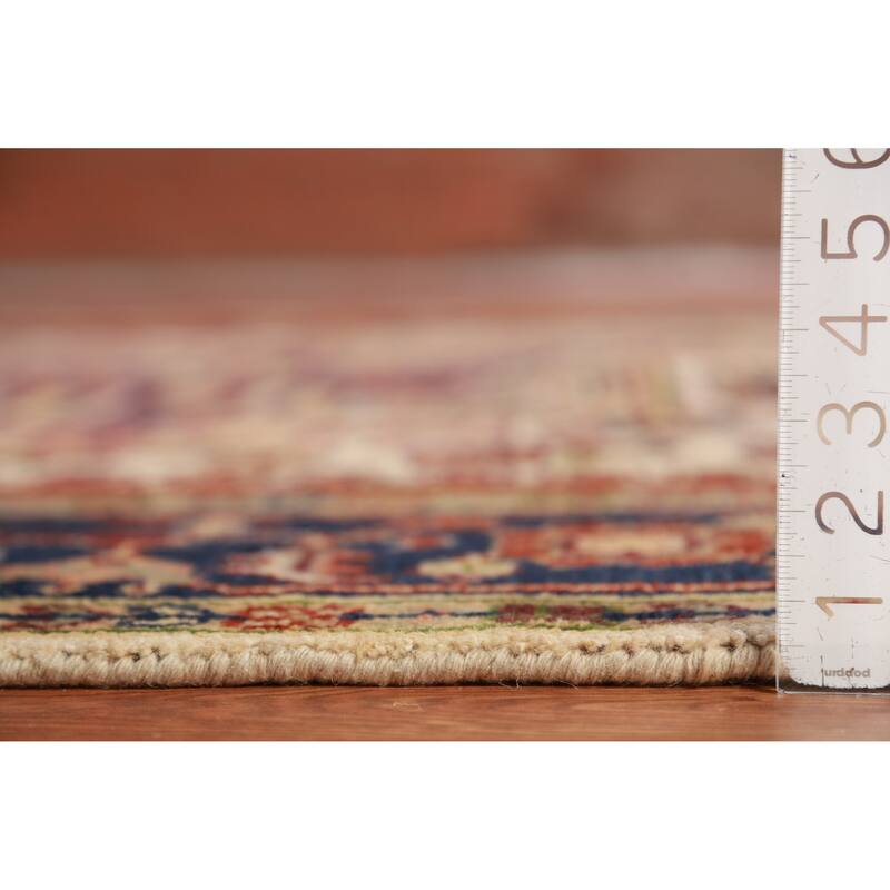 Hand Knotted Oriental 100% Wool Carpet Traditional Medallion Beige & Ivories Heriz (serapi) Area Rug - 9' 10'' X 7' 11''
