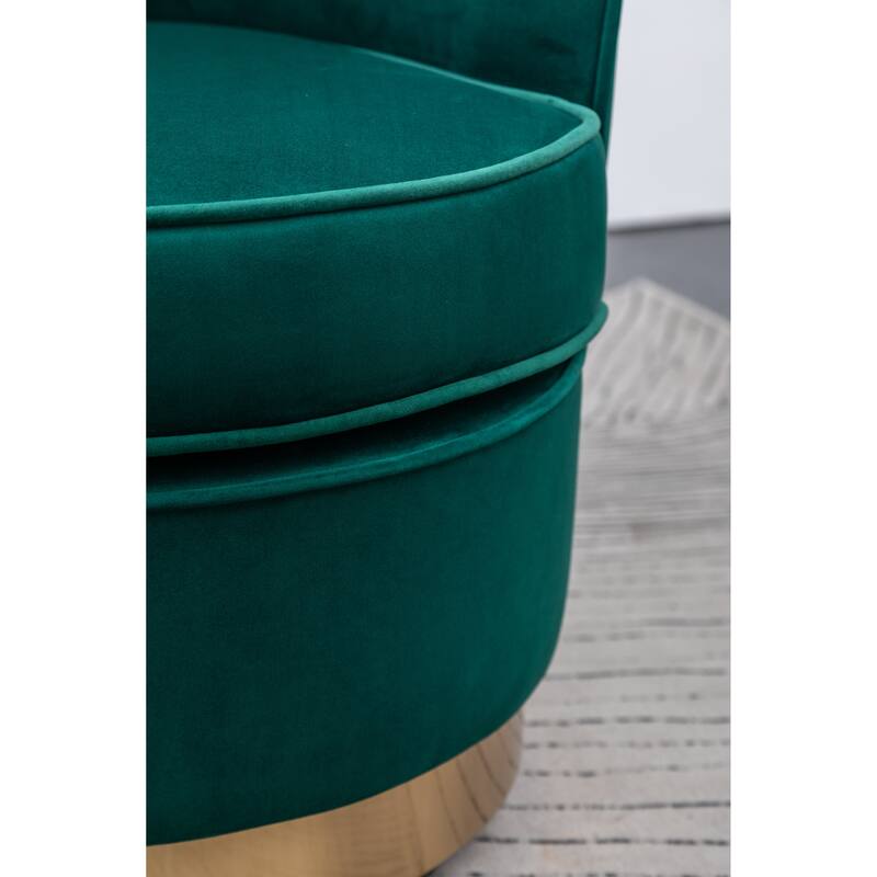 Roundhill Furniture Wania Contemporary Velvet Swivel Chair, Blue