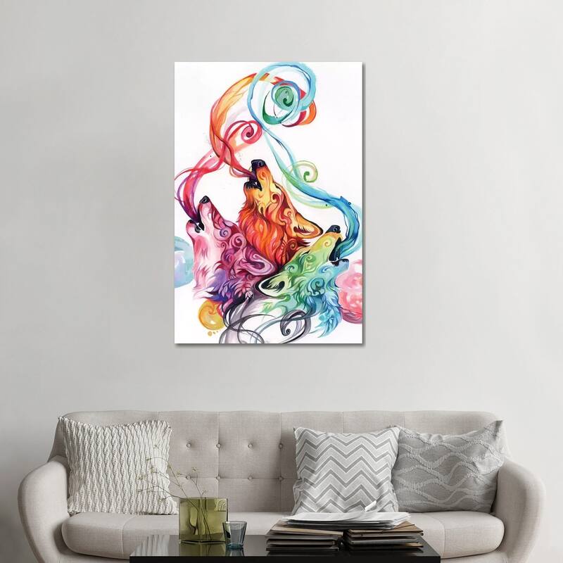 iCanvas "Howling Wolf Triad II" by Katy Lipscomb Canvas Print - 48x32x1.5