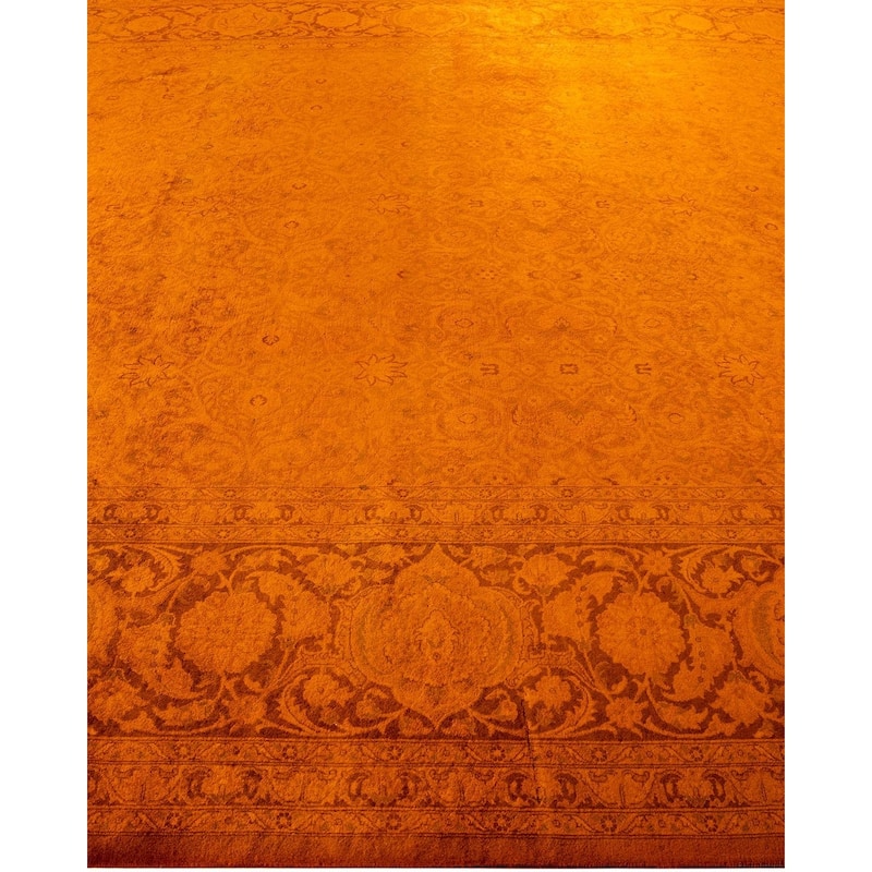Fine Vibrance, One-of-a-Kind Hand-Knotted Area Rug - Gold, 9' 3" x 12' 3" - 9' 3" x 12' 3"