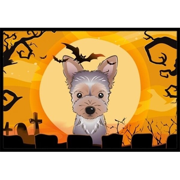 Carolines Treasures BB1790MAT Halloween Yorkie Puppy Indoor & Outdoor Mat 18 x 27 in.
