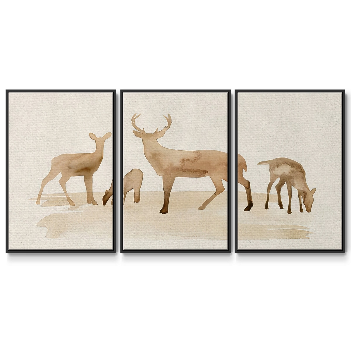 Whitetail Herd I - Multi Piece Framed Canvas