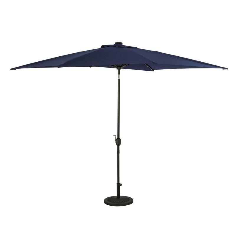 Island Umbrella Nassau 6.5-ft x 10-ft Rectangular Market Umbrella with LED Bulb Lights - Breez-Tex Canopy