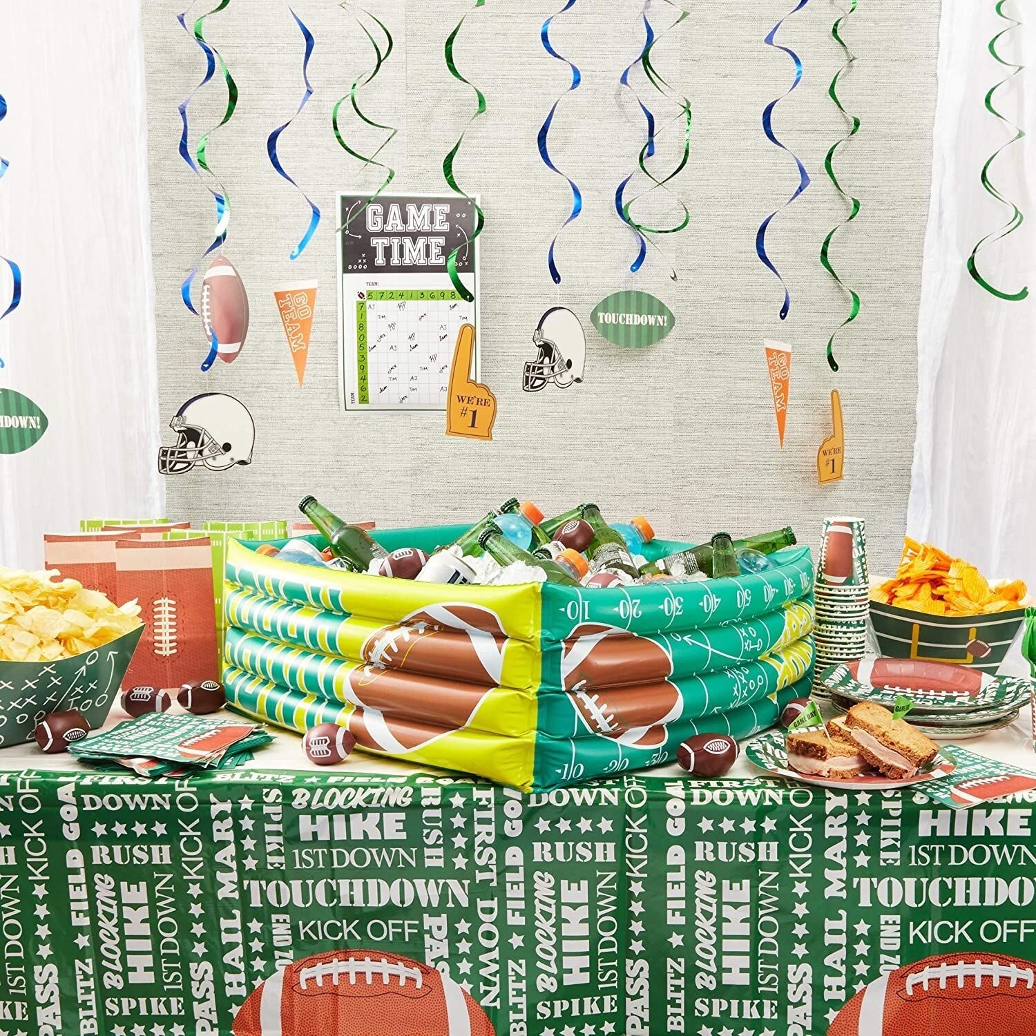 inflatable football buffet cooler